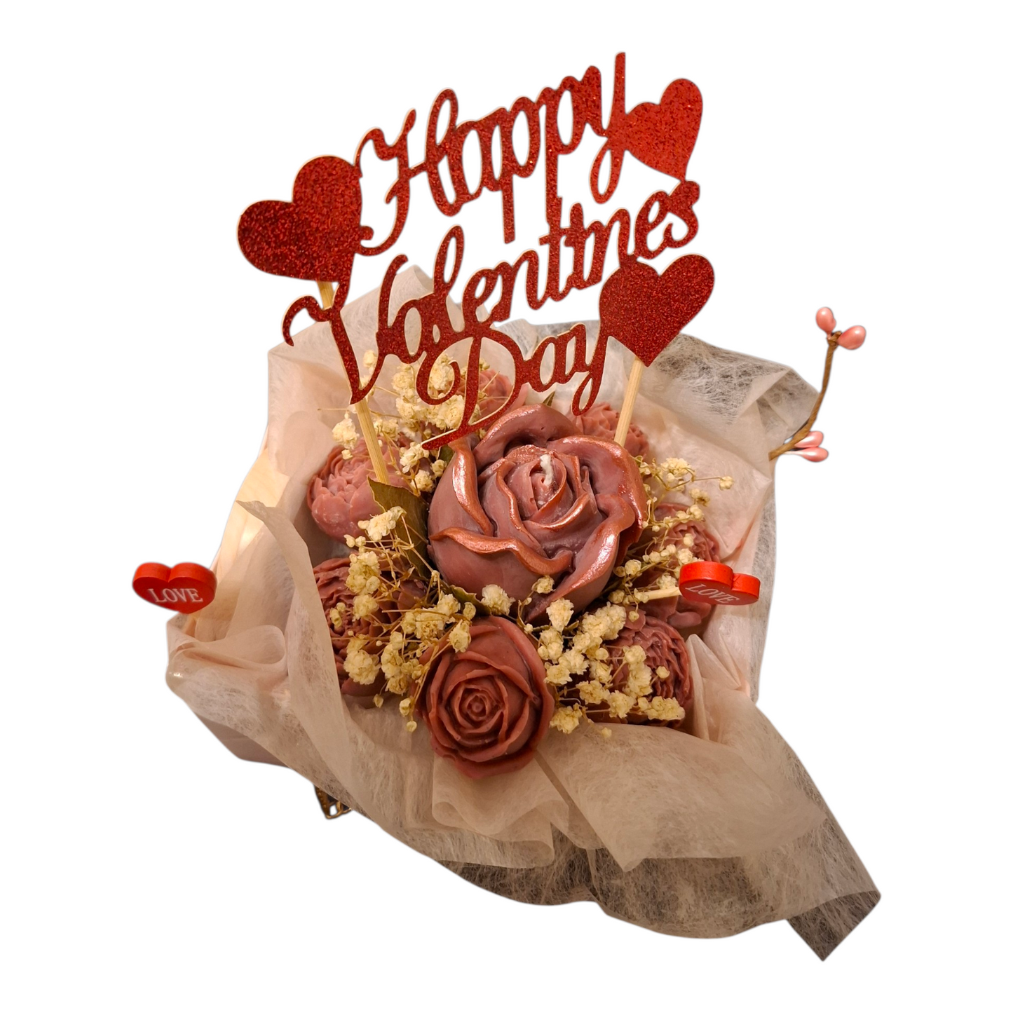Eternal Flower Bouquet - Vintage bordeaux - Floral Explosion - VALENTINE EDITION