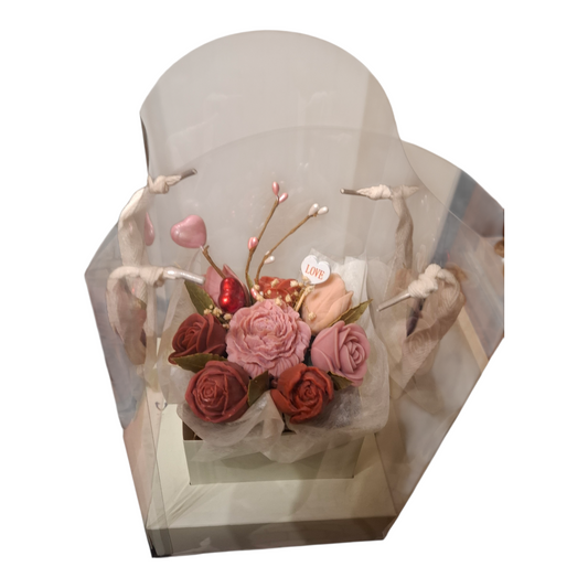 Eternal flower candle bouquets - Mix bordeau and old Pink - Floral Explosion
