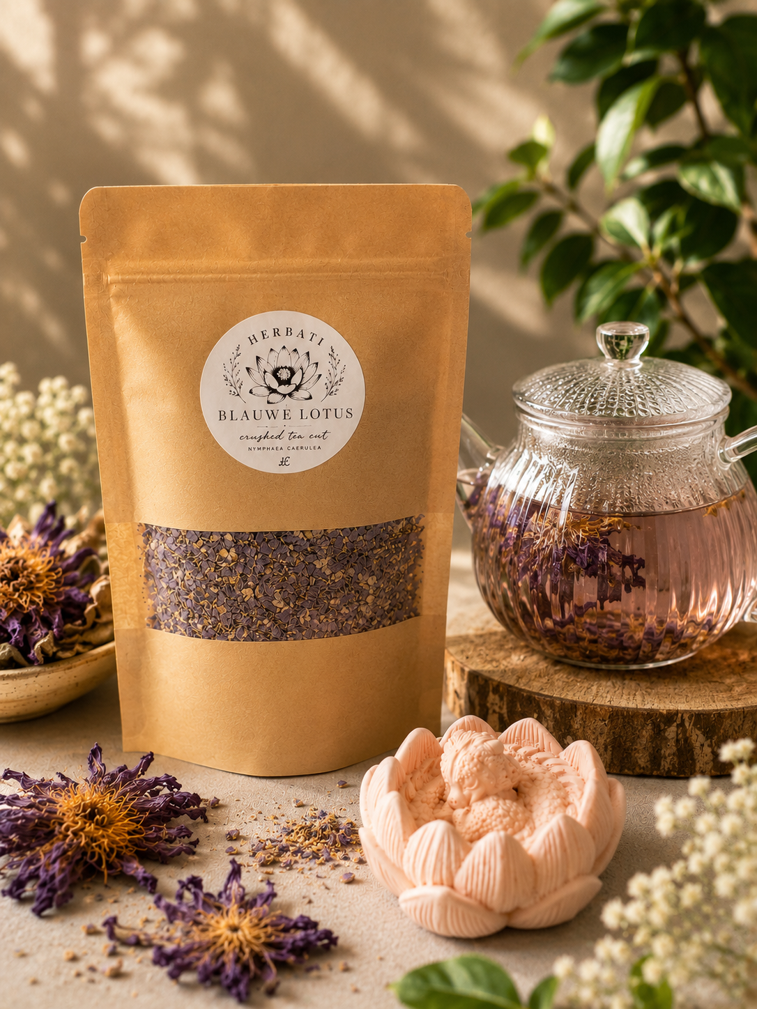 Blauwe Lotus Crushed Tea Cut 30 g – Nymphaea caerulea | Herbati